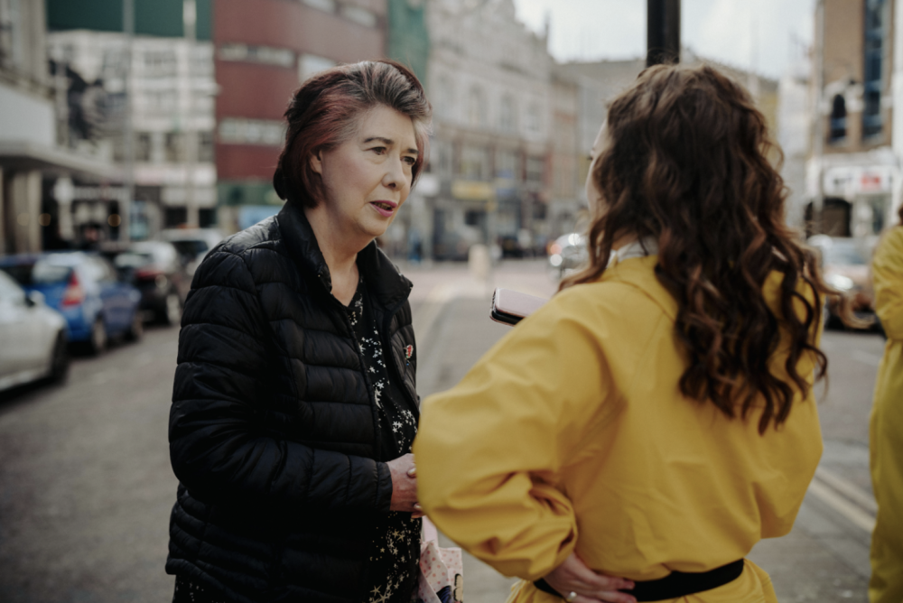 Interview with older woman at High Street checkpoint