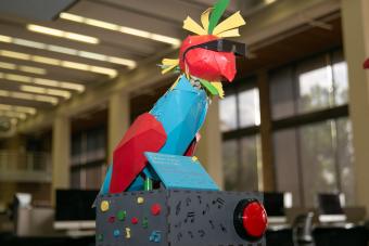 The Interactive Zoo: singing and dancing parrot created by students