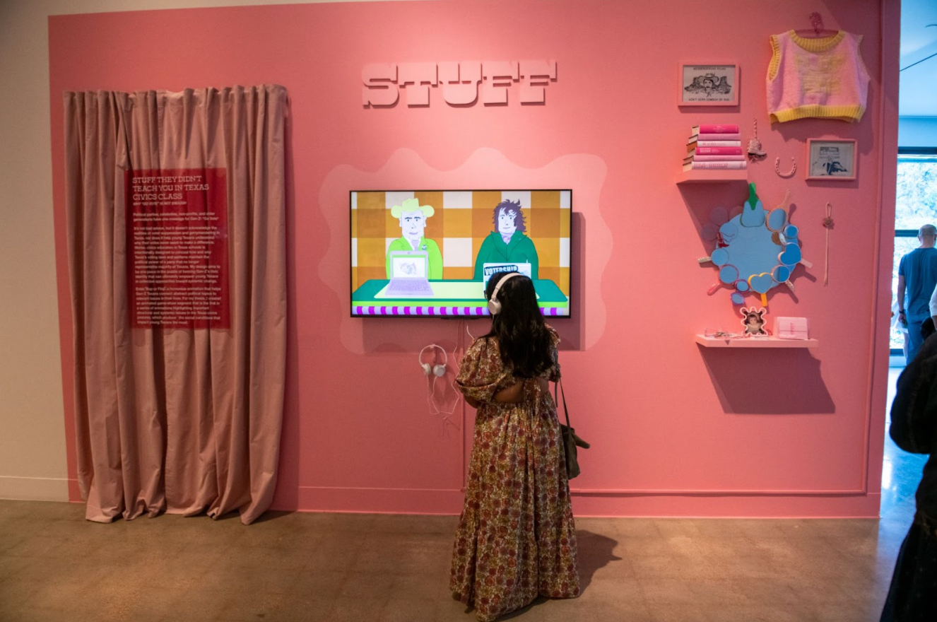 Becauseisms installation photo of Stuff exhibit