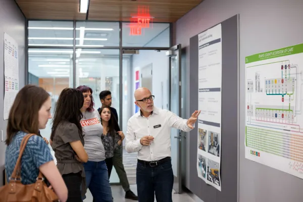 Jose Colucci gives a tour of the Design Institute for Health. Photo by Lawrence Peart.