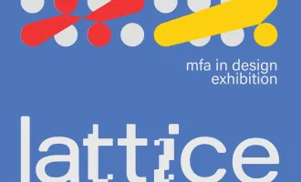MFA Lattice Graphic with a blue background and colorful dots