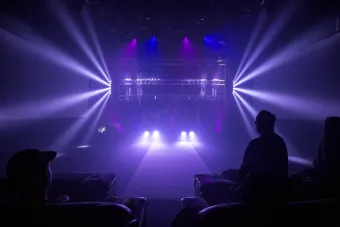 purple and blue concert lighting