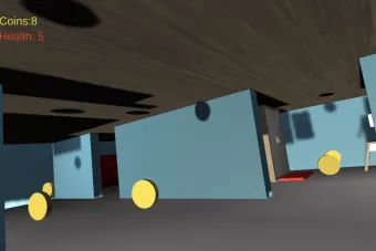screenshot of a room full of coins from "Mansion Escape"