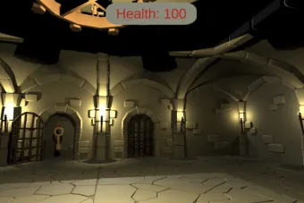 screenshot of a dungeon scene from original game The Hero Is Coming