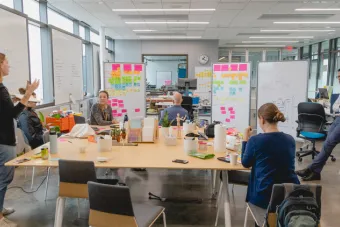 Team from Design Institute for Health working on COVID relief initiatives at the onset of the pandemic in 2020