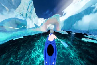 Still image from Once a Glacier virtual reality experience created by Jiabao Li
