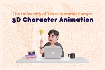 Graphic for 3D Character Animation summer camp at UT Austin