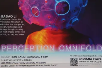 Perception Omnifold by Jiabao Li is an exhibition that merges art design technology and biology through a variety of multimedia forms