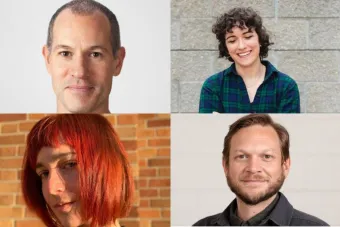 headshots of four faculty members receiving the Presidents Award