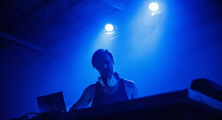 Matthew Hellth known by stage name Choose Hellth performs at an opening party for the new location of dadaLab