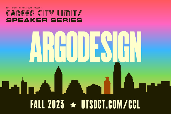 Promo graphic for Career City Limits Speaker Series fall 2023 session with argodesign
