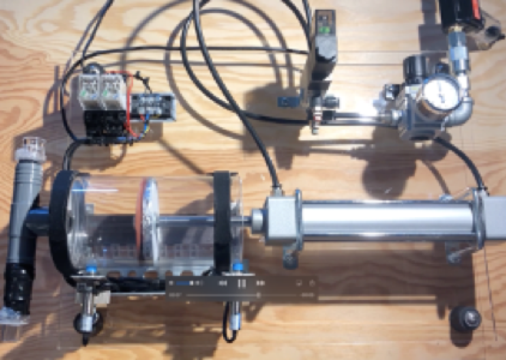 A photo of final Pneumatic Ventilator Prototype.