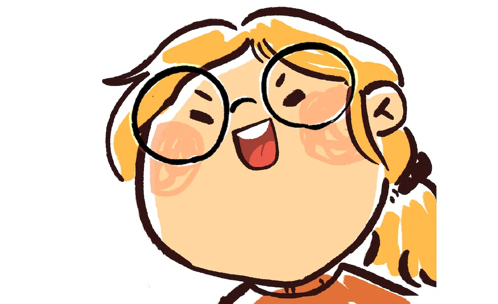 animated cartoon self-portrait of Hari Jueng