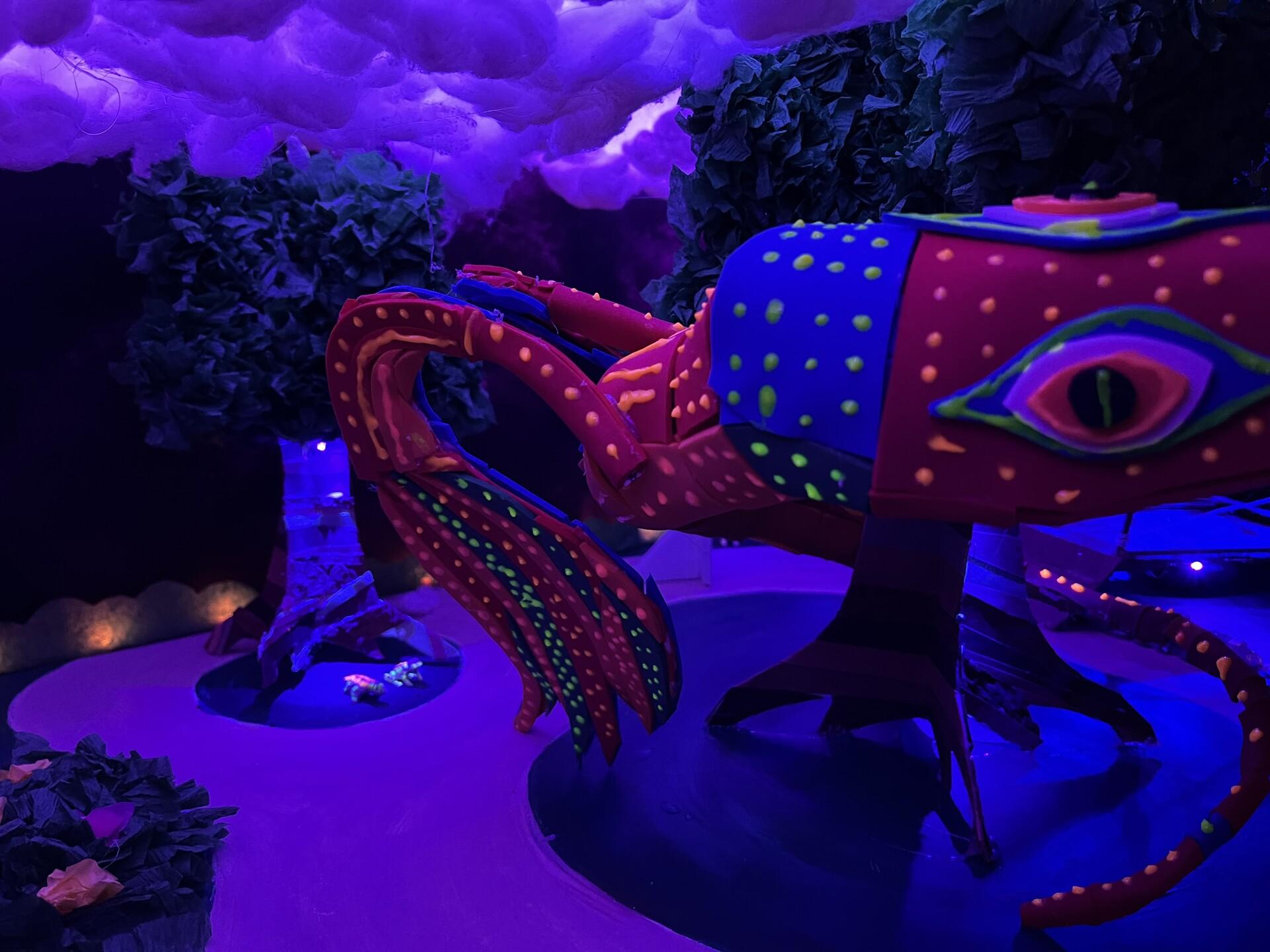 Into-the-Mind-Close-up of the big alebrije and left side of the forest