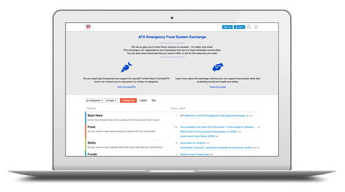 Graphic mockup of ATX Emergency Food System Exchange created by Design Institute for Health