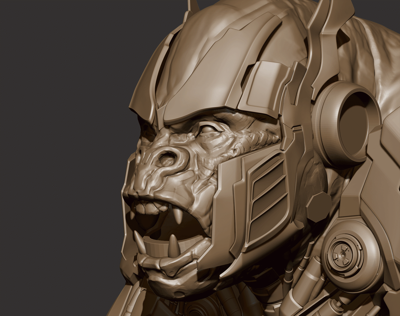 In-progress image of Optimus Primal 3D sculpt by AET professor Isaac Oster