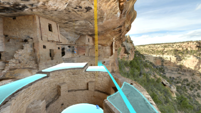 still image of VR Exploration of Historical Location by FarBridge Studio. a home is carved into the side of a rock cliff