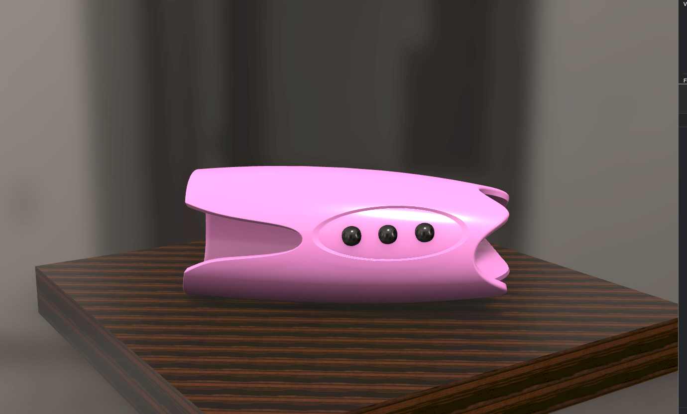 3D rendering of MyKid-netic prototype, a parental surveillance device created by Design B.F.A. student Chloe Kim