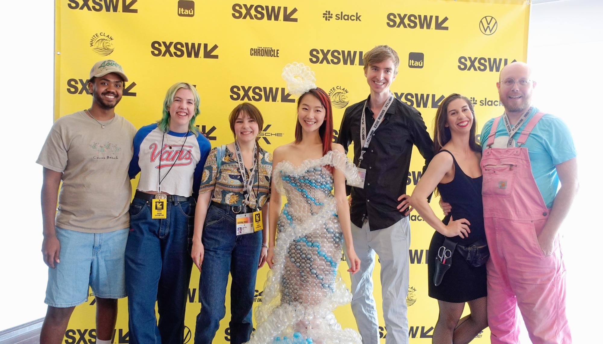 Jiabao Li and team on South by Southwest press carpet in March 2023