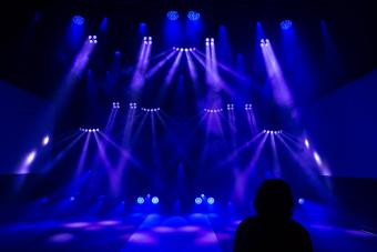 blue concert lighting