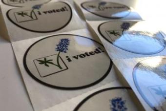 New "I voted" sticker designed by UT student debuts in travis county