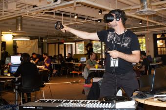 VR Austin Jam Student Playing VR Game
