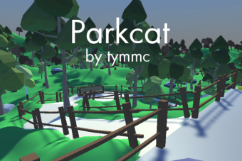 text reads "Parkcat by tymmc" against still image of original video game Parkcat