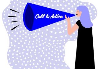 Illustration of a Call to Action by Misa Yamamoto.