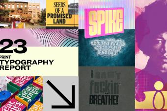 Collage of work featured in the 2023 PRINT Typography Report