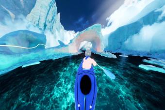 Still image from Once a Glacier virtual reality experience created by Jiabao Li