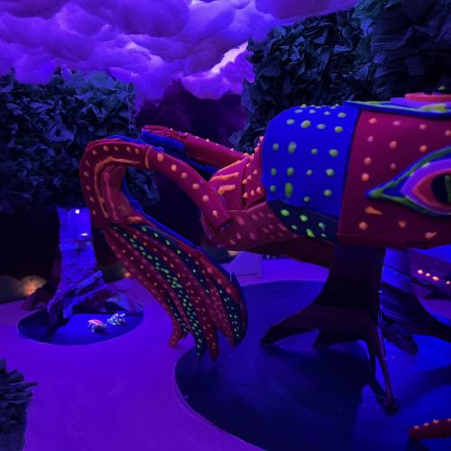 Into-the-Mind-Close-up of the big alebrije and left side of the forest