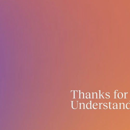 text reads "thanks for understanding"