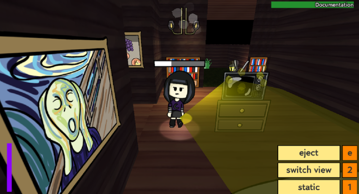 still image from original game Ghost Hunter Hunter, created by AET '22 graduates