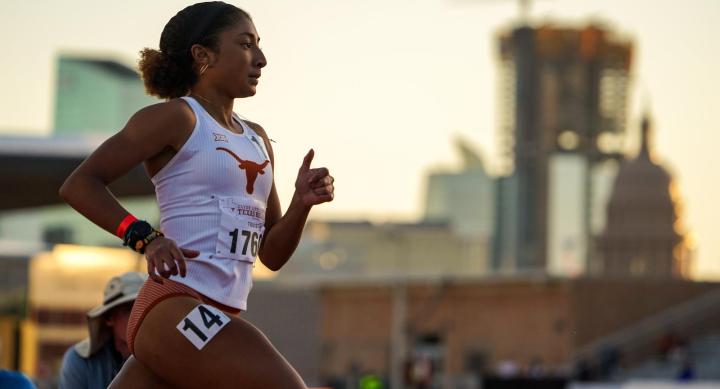 Alyssa Duhart as a student running track and field for the University of Texas at Austin