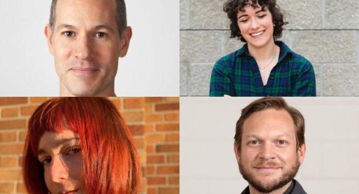 headshots of four faculty members receiving the Presidents Award