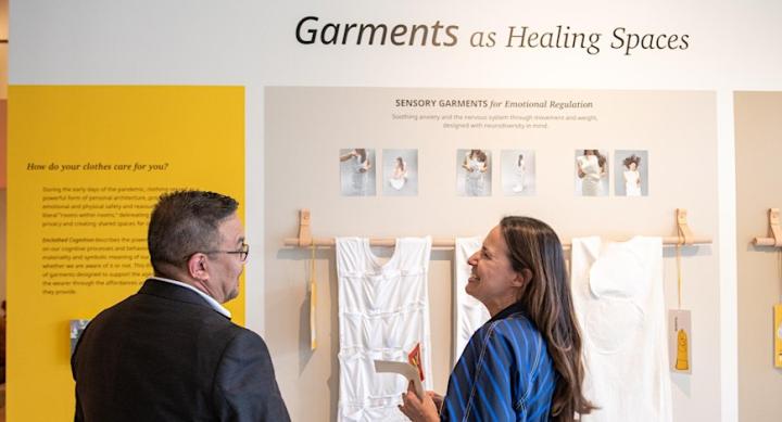 MFA Candidate presenting thesis called Garments as Healing Spaces